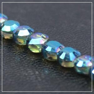 Chinese 4mm Coin Crystals - Crystal Green AB